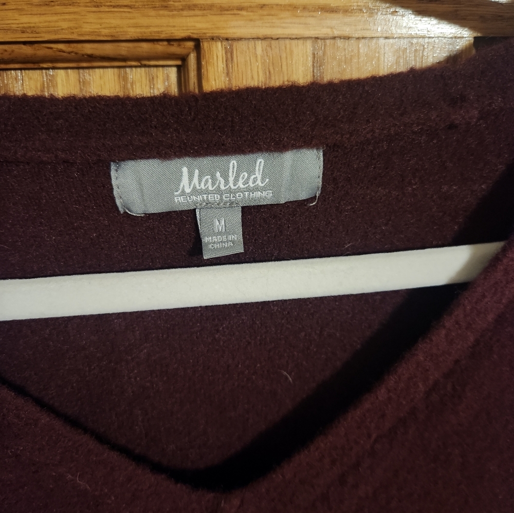 Dark Plum V-Neck Sweater - Picture 3 of 3
